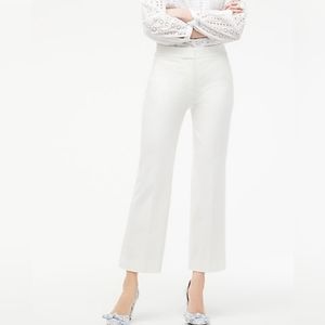 J. Crew Hayden Bi-Stretch Cotton Kickout Crop Ivory Pant
